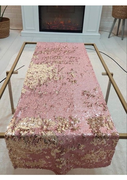 Pul Payetli 5mm Çift Renkli Runner 40 x 120 cm