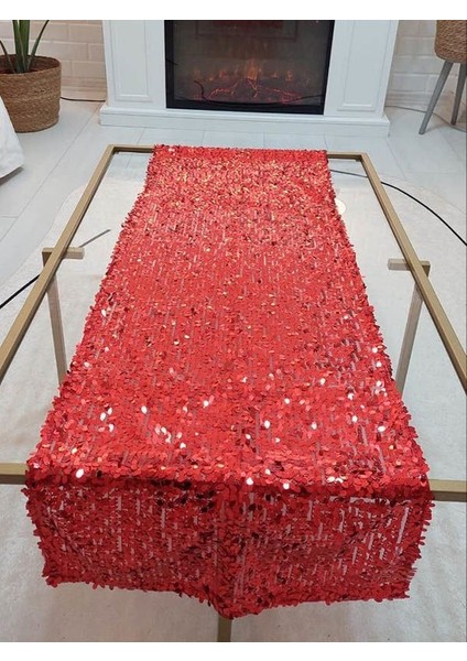 Pul Payetli 6mm Armut Gözyaşı Runner 40 x 120 cm