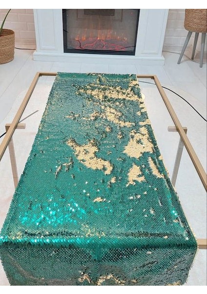 Pul Payetli 5mm Çift Renkli Runner 40 x 120 cm