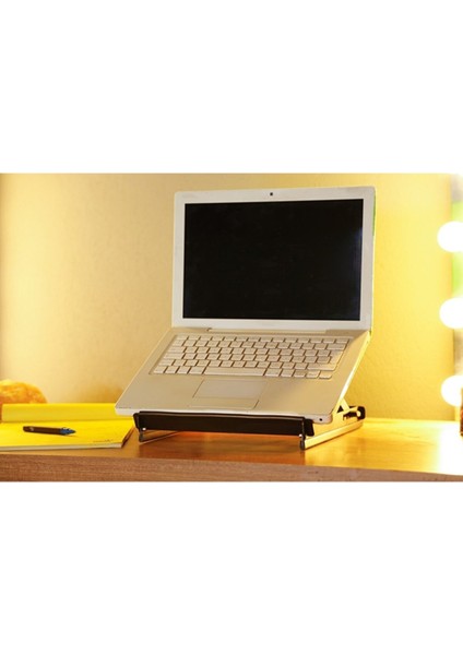Hediye MARKETI17 2'li Set - 5 Kademeli Çelik Notebook Laptop Yükseltici Altlık & Telefon Tablet Tutucu Stand modelleri