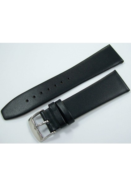 Bizon 16MM Siyah Deri Saat Kayışı Dikişsiz Klasik Saat Kordonu Kü