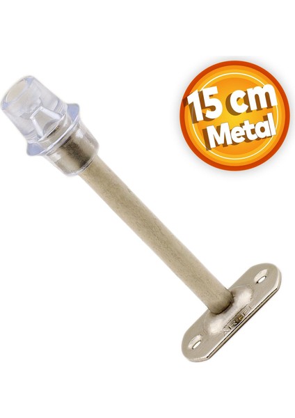 Kapı Stoperi Tamponu 15 cm Krom Metal Vidalı Kapı Stopu Silikonlu