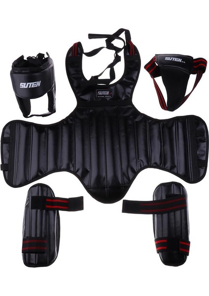 5pcs Çocuk Makya Çıkarma Seti Boks Mma Bacak Koruyucu Siyah