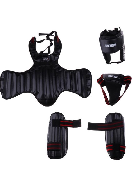 5pcs Çocuk Makya Çıkarma Seti Boks Mma Bacak Koruyucu Siyah