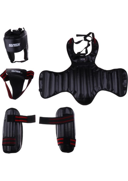 5pcs Çocuk Makya Çıkarma Seti Boks Mma Bacak Koruyucu Siyah