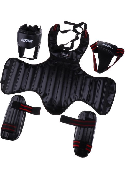 5pcs Çocuk Makya Çıkarma Seti Boks Mma Bacak Koruyucu Siyah