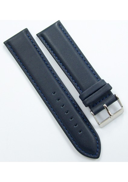 Bizon Lacivert Düz Deri Saat Kordonu 24MM Dikişli Saat Kayışı modelleri
