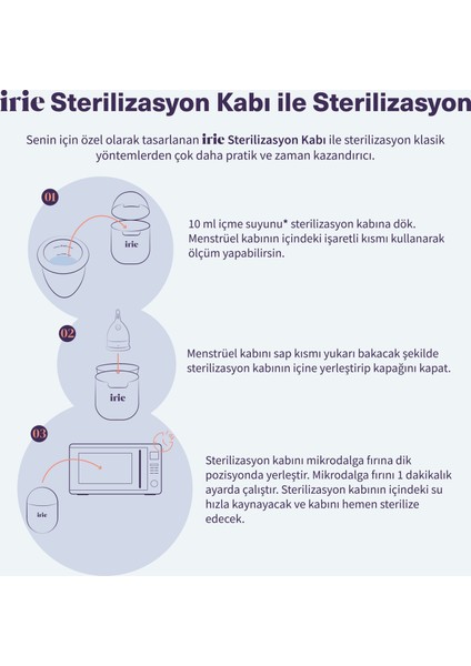 Adet Kabı Regl Kabı Menstrüel Kap Menstrual Cup + Mikrodalga Sterilizasyon Kabı