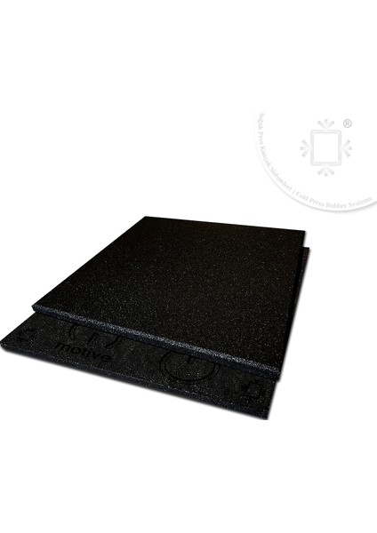 Soğuk Press 100X100 cm 2 cm Siyah Fitness Kare Kauçuk Zemin