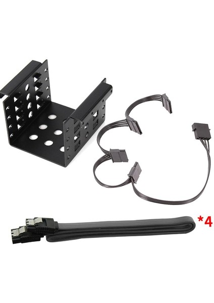 Dayanıklı 4 Bay 2.5 "hdd Caddy Bracket Mobil Raf Aksesuarları Siyah W Kablosu (Yurt Dışından)