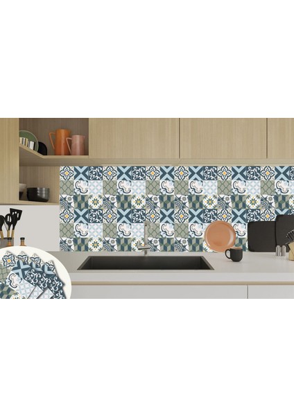Kendinden Yapışkanlı Karma Green Desenli Pvc Karo 30X30 cm (56 Adet) 5m2
