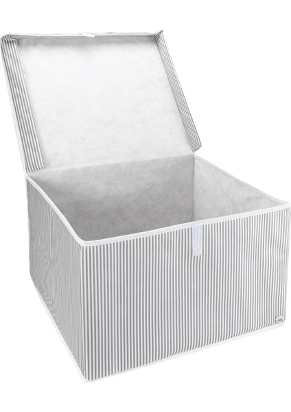 Çok Amaçlı Organizer Kutu Maxi Çok Amaçlı Maxi Kapaklı Hurç Kutu Gri Çizgili 50*40*30 Cm fiyatları