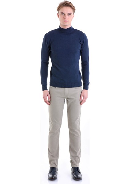 Indigo Regular Fit Düz Yarım Balıkçı Yaka Yün Triko Kazak indirimleri