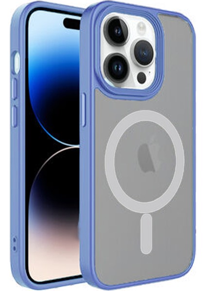 Apple iPhone 13 Pro Max Uyumlu Metal Kamera Çerçeveli Magsafe Seri Arka Koruma