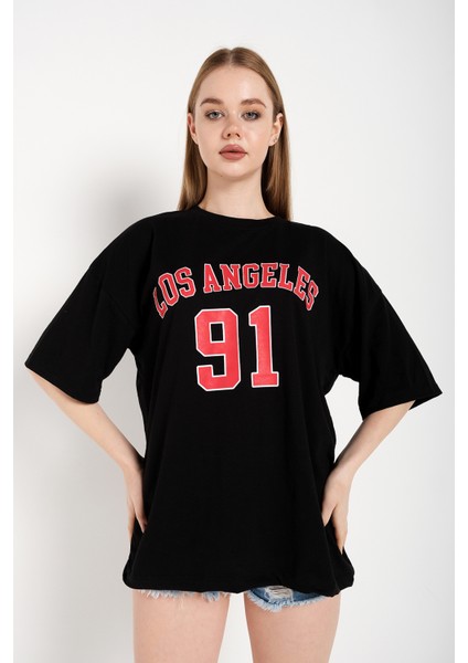 Kadın Los Angeles 91 Baskılı Oversize Tişört fiyatları