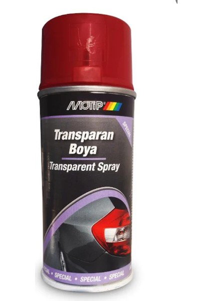 Oto Stop Boyası Tranparan Kırmızı Renk 150 ml