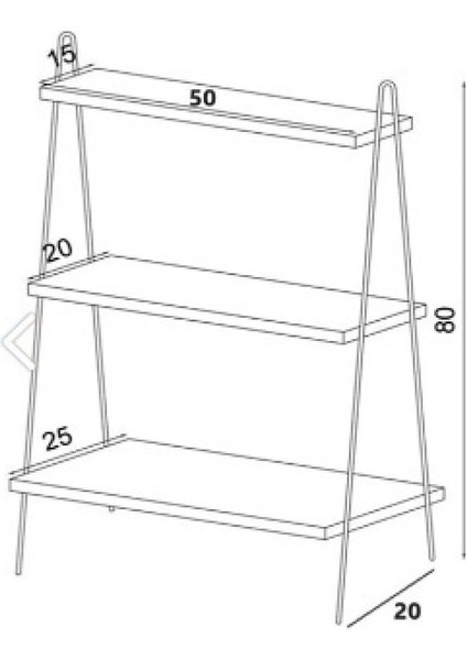 3 Katlı Saksılık Standı Çiçeklik Dekoratif Raf Sehpa