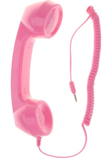 Çoğu Cep Telefonu Için Gürültü Azaltma Retro 3.5mm Mobil Telefon Alıcısı Pembe
