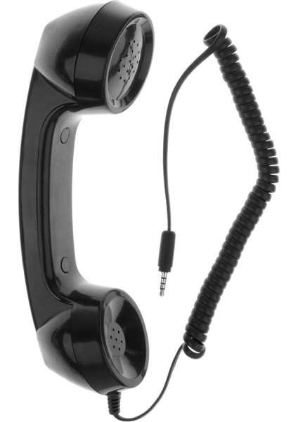 Yumuşak Touch Dış Klasik Klasik 3.5 mm Ahiz Mikrofon Hoparlör Telefon Siyah(Yurt Dışından)