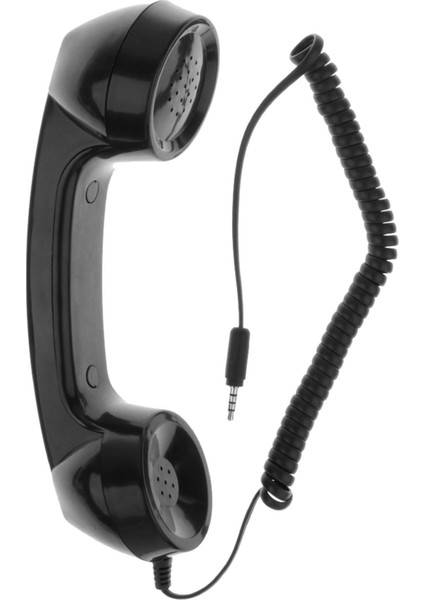 Yumuşak Touch Dış Klasik Klasik 3.5 mm Ahiz Mikrofon Hoparlör Telefon Siyah(Yurt Dışından)