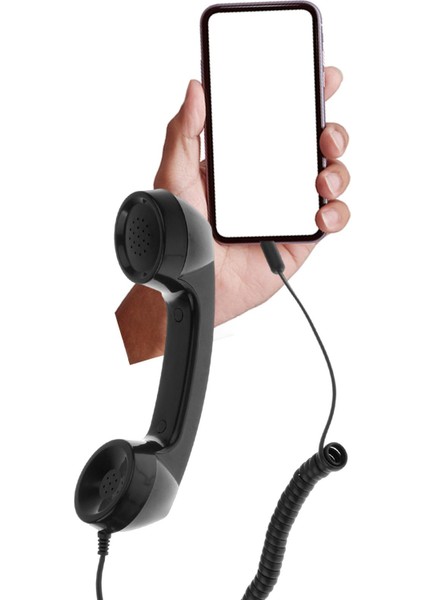 Yumuşak Touch Dış Klasik Klasik 3.5 mm Ahiz Mikrofon Hoparlör Telefon Siyah(Yurt Dışından)