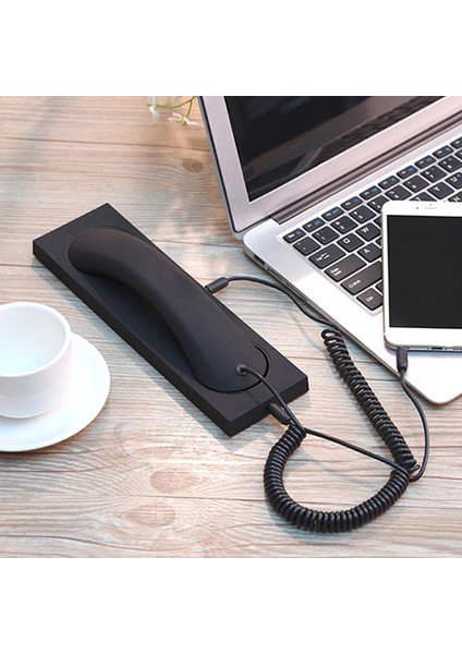 Retro Telefon Ahizesi Kulaklığı Akıllı Telefonlar Için Rahat Arama Moda Siyah fiyatları