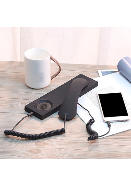 Retro Telefon Ahizesi Kulaklığı Akıllı Telefonlar Için Rahat Arama Moda Siyah fırsatları