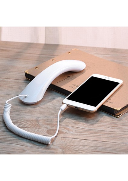 Retro Telefon Ahizesi Kulaklığı Akıllı Telefonlar Için Rahat Arama Moda Beyaz fiyatları