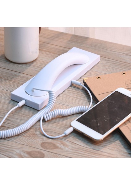 Retro Telefon Ahizesi Kulaklığı Akıllı Telefonlar Için Rahat Arama Moda Beyaz fırsatları