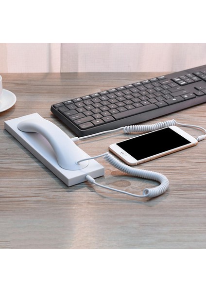 Retro Telefon Ahizesi Kulaklığı Akıllı Telefonlar Için Rahat Arama Moda Beyaz indirimleri