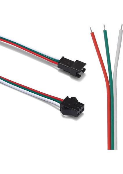 Roba 3 Pin Jst Sm 10CM Kablo Çifti Erkek Dişi Bağlantı Soketi LED Konnektör Şerid LED RGBWS2812B WS2811