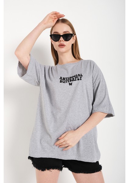 Logo Baskılı Tişört Antisocial Butterfly fırsatları