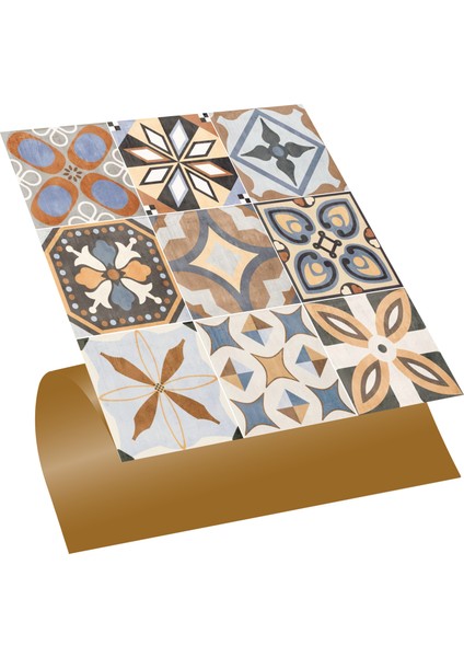 Kendinden Yapışkanlı Karma Afrika Desenli Pvc Karo 30X30 cm (56 Adet) 5m2