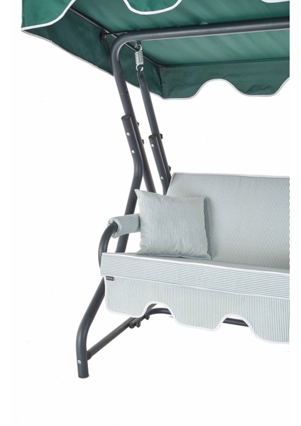 Morus 2 Kişilik Bahçe Balkon Teras Salıncağı - Yeşil Çizgili modelleri