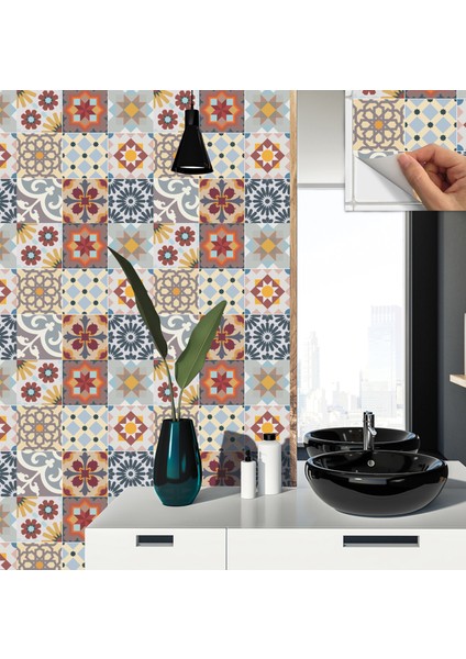 Kendinden Yapışkanlı Karma Agora Desenli Pvc Karo 30X30 cm (56 Adet) 5m2
