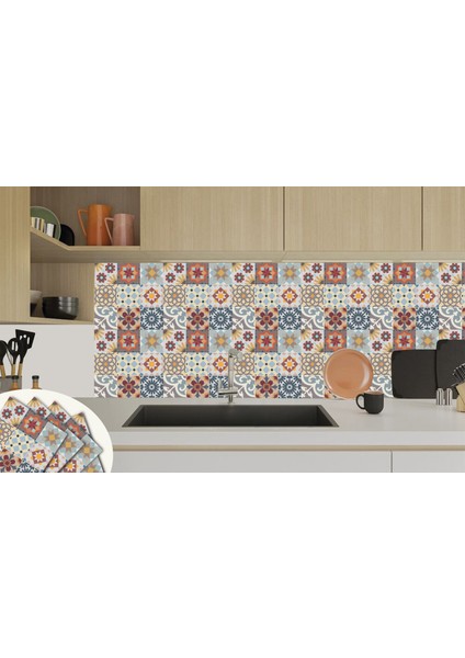 Kendinden Yapışkanlı Karma Agora Desenli Pvc Karo 30X30 cm (56 Adet) 5m2