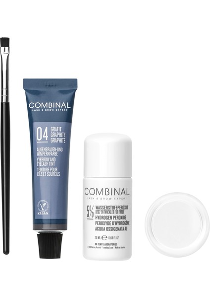 Kaş ve Kirpik Boyası Seti 15ML Boya *20ML Oks.no 4 Gri