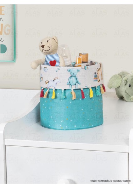 Baby Bebek Yuvarlak Sepet 20*20*20 Mavi