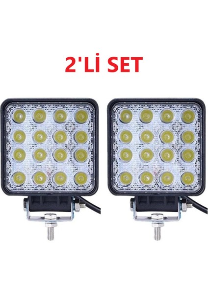 2 Adet 16 LED Kare (Off Road-Iş Makinası-Tekne-Yat) Sis Farı Çalışma Lambası fırsatları