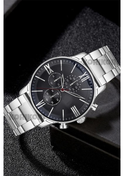 Erkek Çelik Saat Gümüş Analog Erkek Kol Saati STC11992