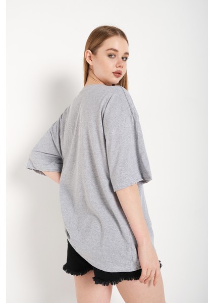 Kadın Oversize T-Shirt Ön Chıcago 76 Baskılı Tişört fırsatları