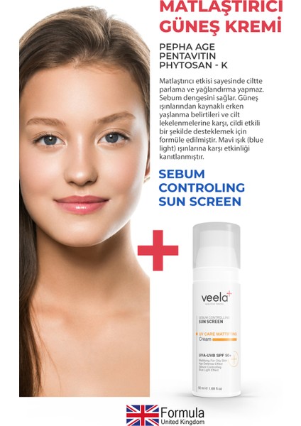 Matlaştırıcı Güneş Kremi Uv Care Matifiying Cream 50 Spf+