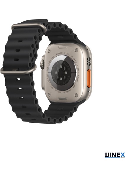 42-49MM Yeni Nesil Apple Uyumlu Akıllı Saat Kordonu Silikon Siyah modelleri