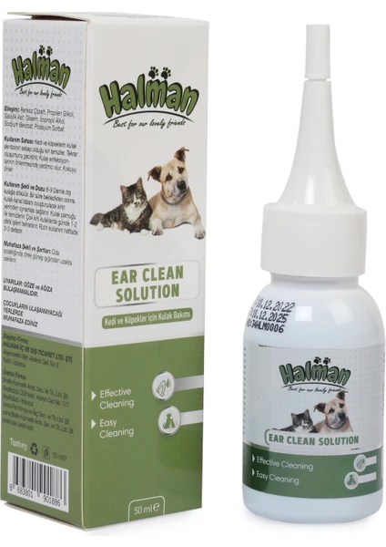 Ear Clean Solution Kedi ve Köpek Kulak Temizleme Solüsyonu 50 ML