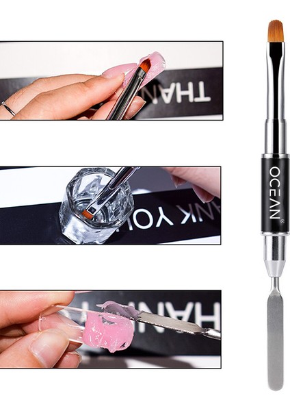 Poly Jel Fırçası, Çift Taraflı Spatulalı Poly Jel Uygulama Fırçası
