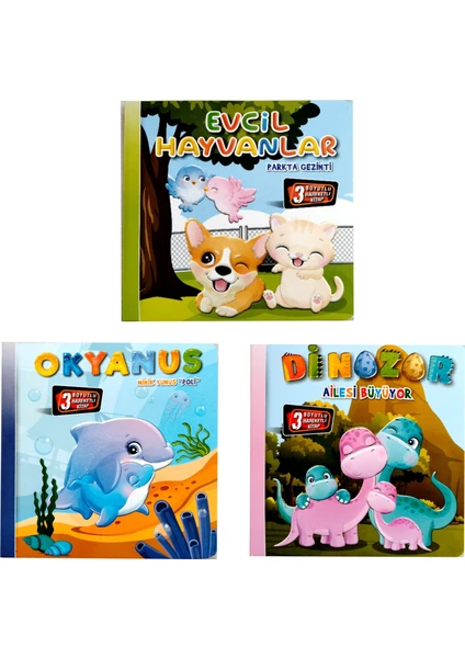 Kids Babies 3 Boyutlu Hareketli Kitaplar 3lü Set Pop-Up Kitap