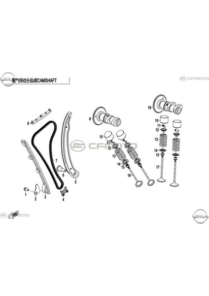 Cf Nk 250 Eksantrik Zinciri Gergi Çubuğu Üst Orj