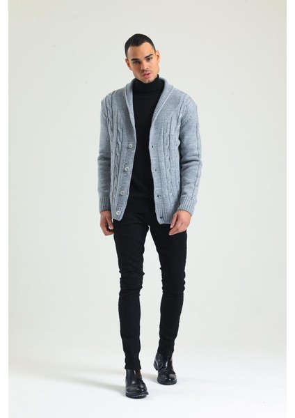 Erkek Regular Fit Örgü Desenli Kalın Kışlık Fermuarlı Örme Hırka fırsatları