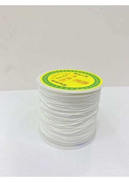 Beyaz Renk Paraşüt Ip Emzik Ipi Takı Ipliği 50 Metre