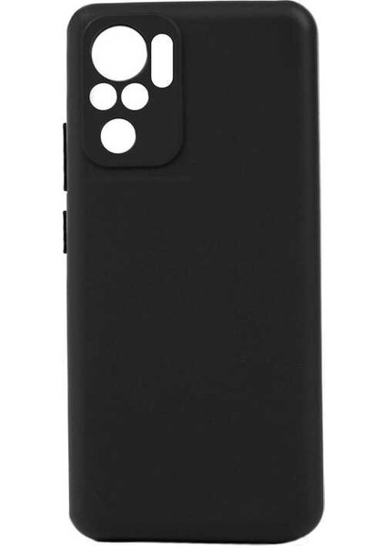 Xiaomi Redmi Note 10 / Redmi Note 10S Kılıf Kamera Korumalı Mat Renkli Yumuşak Kalın Sağlam Silikon Kılıf Biye Siyah